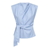 SianaCC Pleat Top - Pale Blue