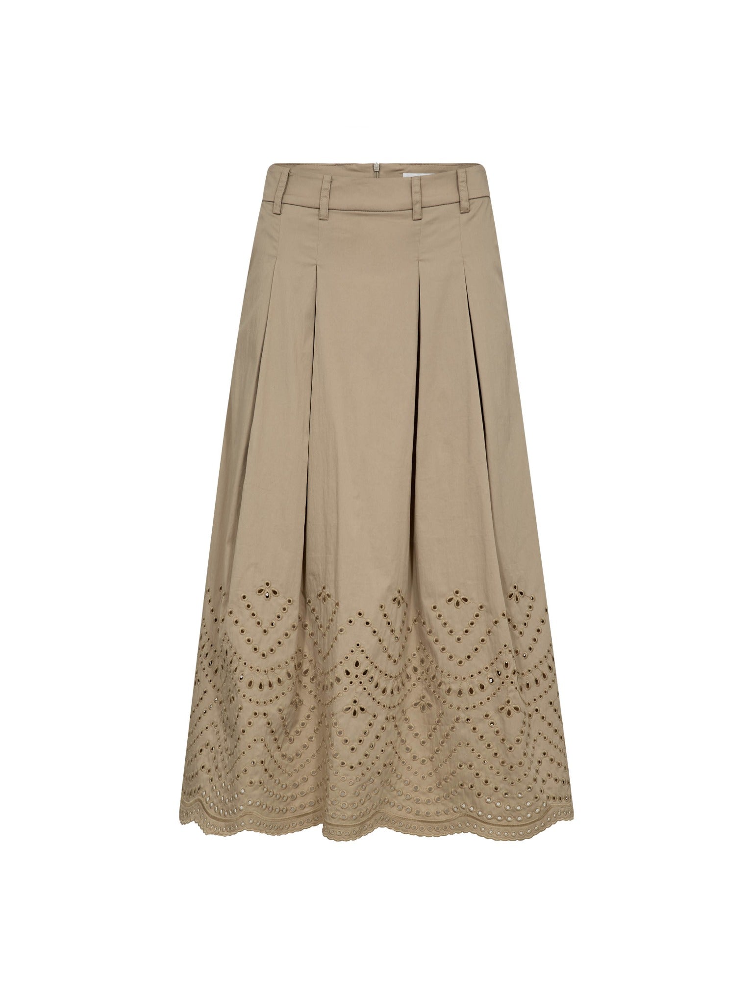 PoppyCC Pleat Scallop Skirt - Mushroom - Co'couture