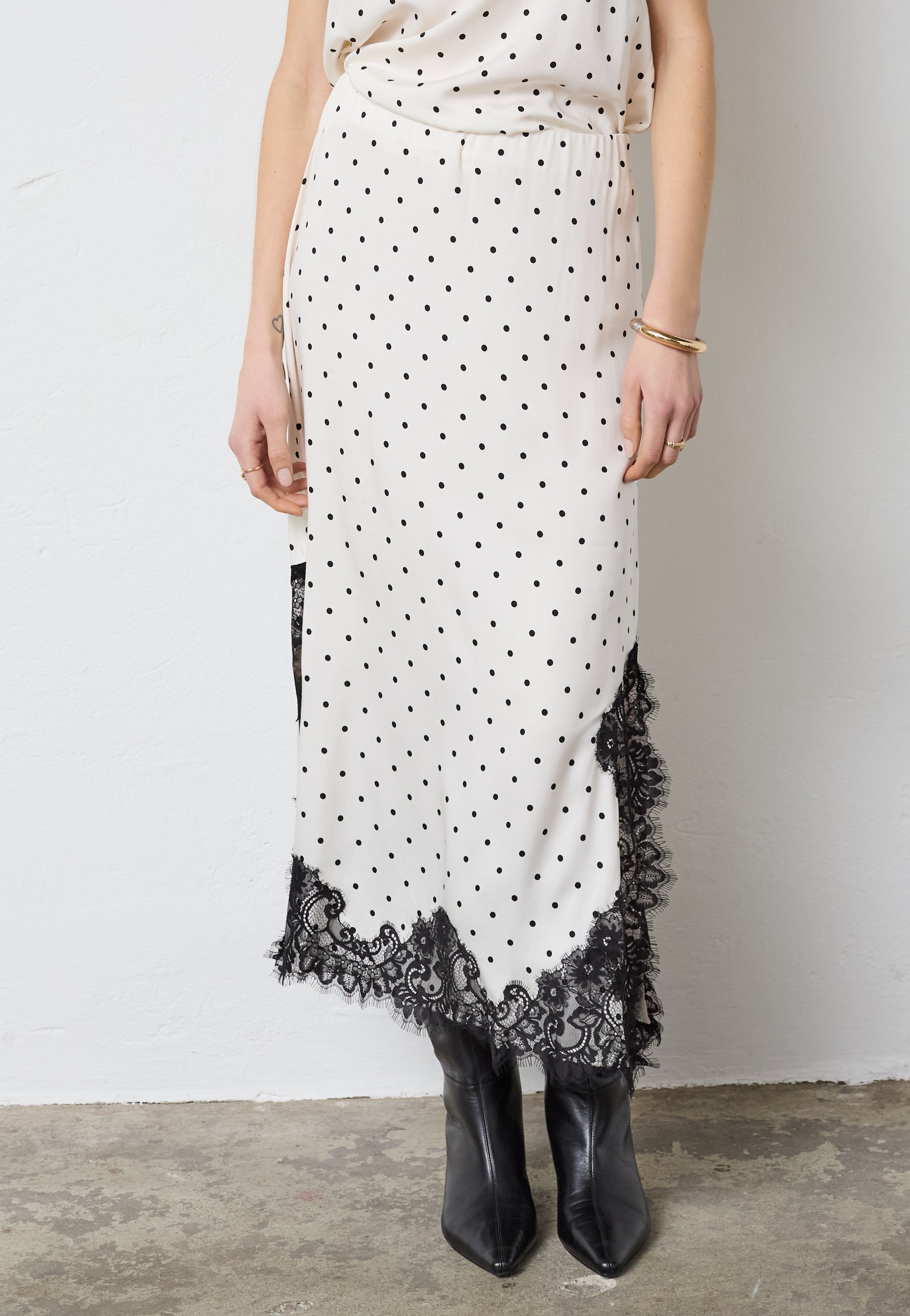 AmeliCC Dot Lace Skirt - Off white - Co'couture