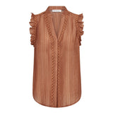 ReggieCC Frill Top - Suntan