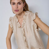 TassyCC Frill Top - Bisquit