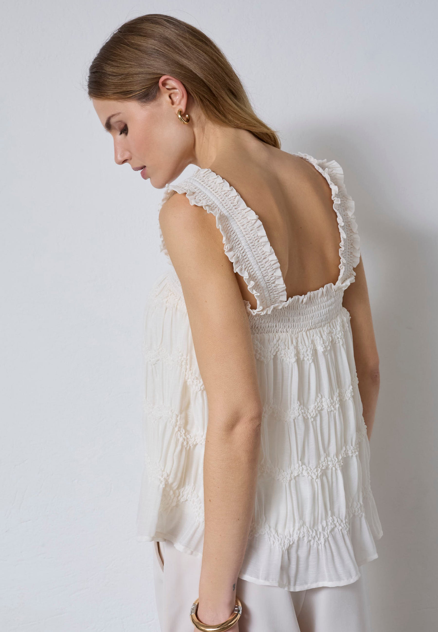JerryCC Smock Strap Top - Off white - Co'couture