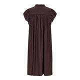 SunriseCC Frill Crop V-Dress - Dark Brown