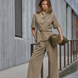 MelvaCC Pleat Pant - Faded Khaki