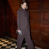 AcileCC Leg Pleat Pant - Brown