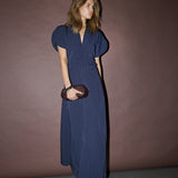 LicaCC Pin Gathering Dress - Navy