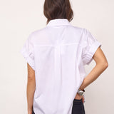 PoppyCC Elastic Cuff SS Shirt - White