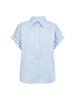 PoppyCC Elastic Cuff SS Shirt - Pale Blue