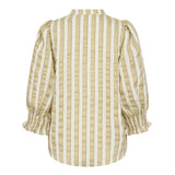 SailaCC Stripe SS V-Blouse - Olive