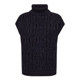 32222 RowCC Oversize Cable Knit Vest - Navy