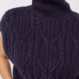 32222 RowCC Oversize Cable Knit Vest - Navy