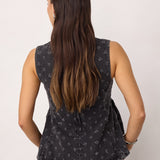 DerriCC Dot Denim Top - Mid Grey
