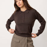 CoryCC Padded Polo Knit - Dark Brown