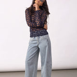 PenolaCC O-Neck Blouse - Navy