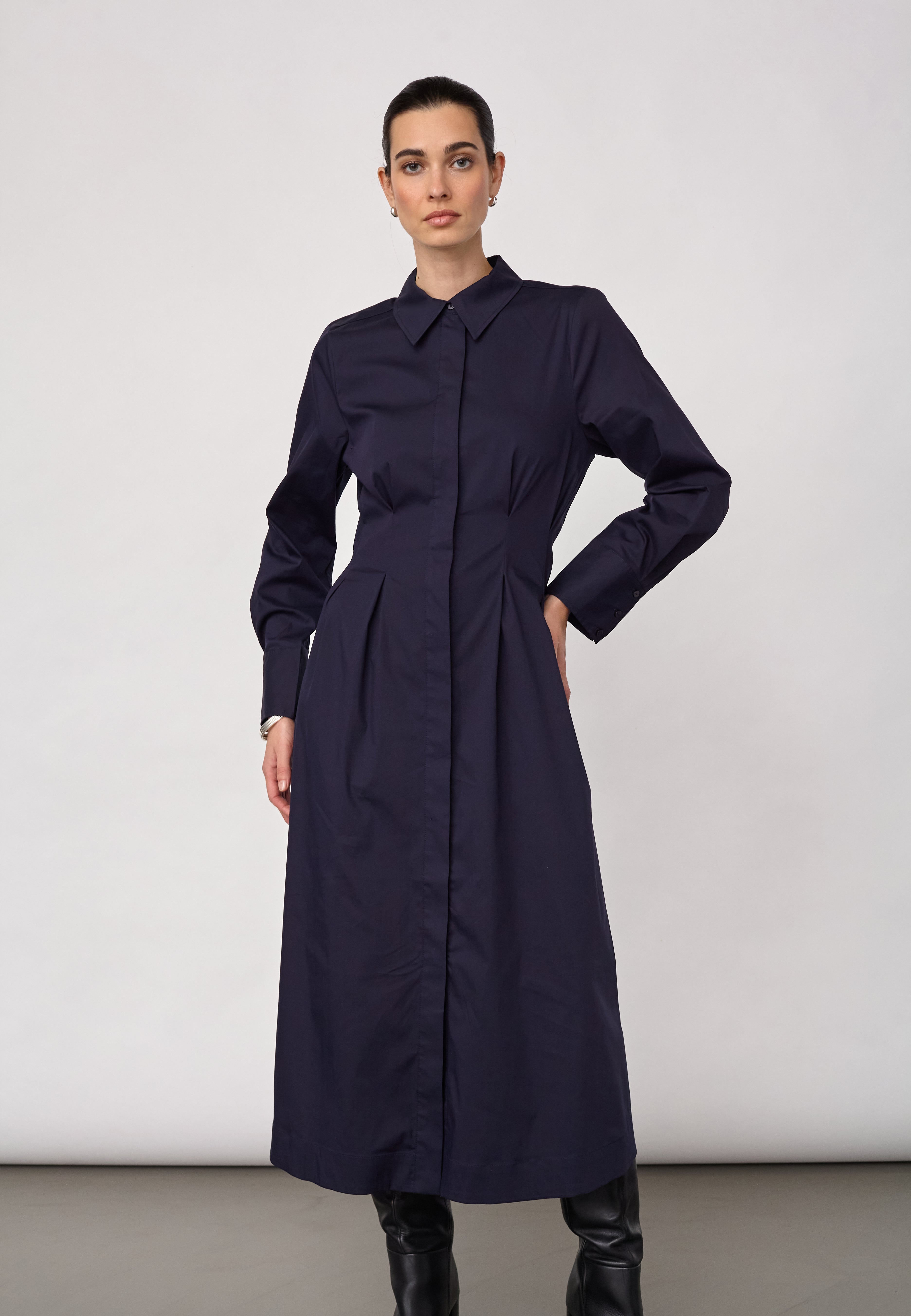 SannaCC Shirt Long Dress - Navy - Co'couture