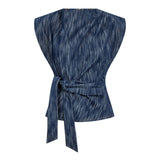 DaxCC Pleat Denim Top - Navy Denim