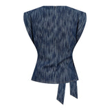 DaxCC Pleat Denim Top - Navy Denim
