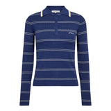 LueCC Stripe Polo Knit - Blue
