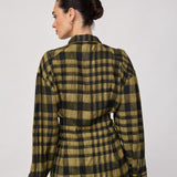 KyelCC Check Tie Pleat Shirt - Army