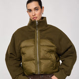 SamiaCC Puffer Mix Jacket - Army