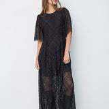 46038 LetiCC Lace Maxi Dress - Black