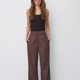 SinaCC Pin Wide Pant - Dark Brown