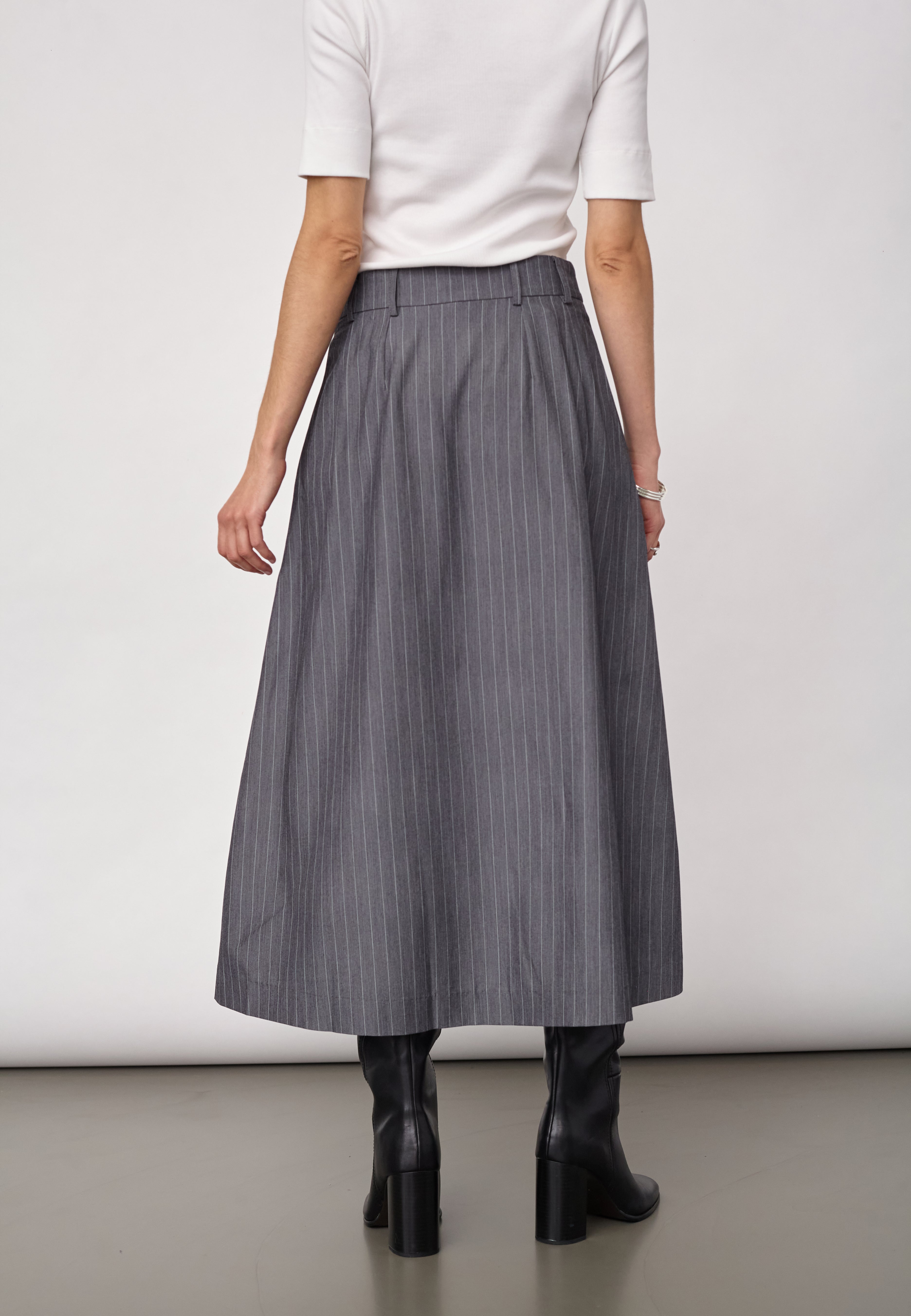 LyviaCC Pleat Pin Skirt - Mid Grey - Co'couture