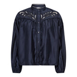 MelinCC Balloon Lace Shirt - Navy