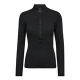 BonnyCC Rib Zip Turtle Knit*OU - Dark Grey - Co'couture