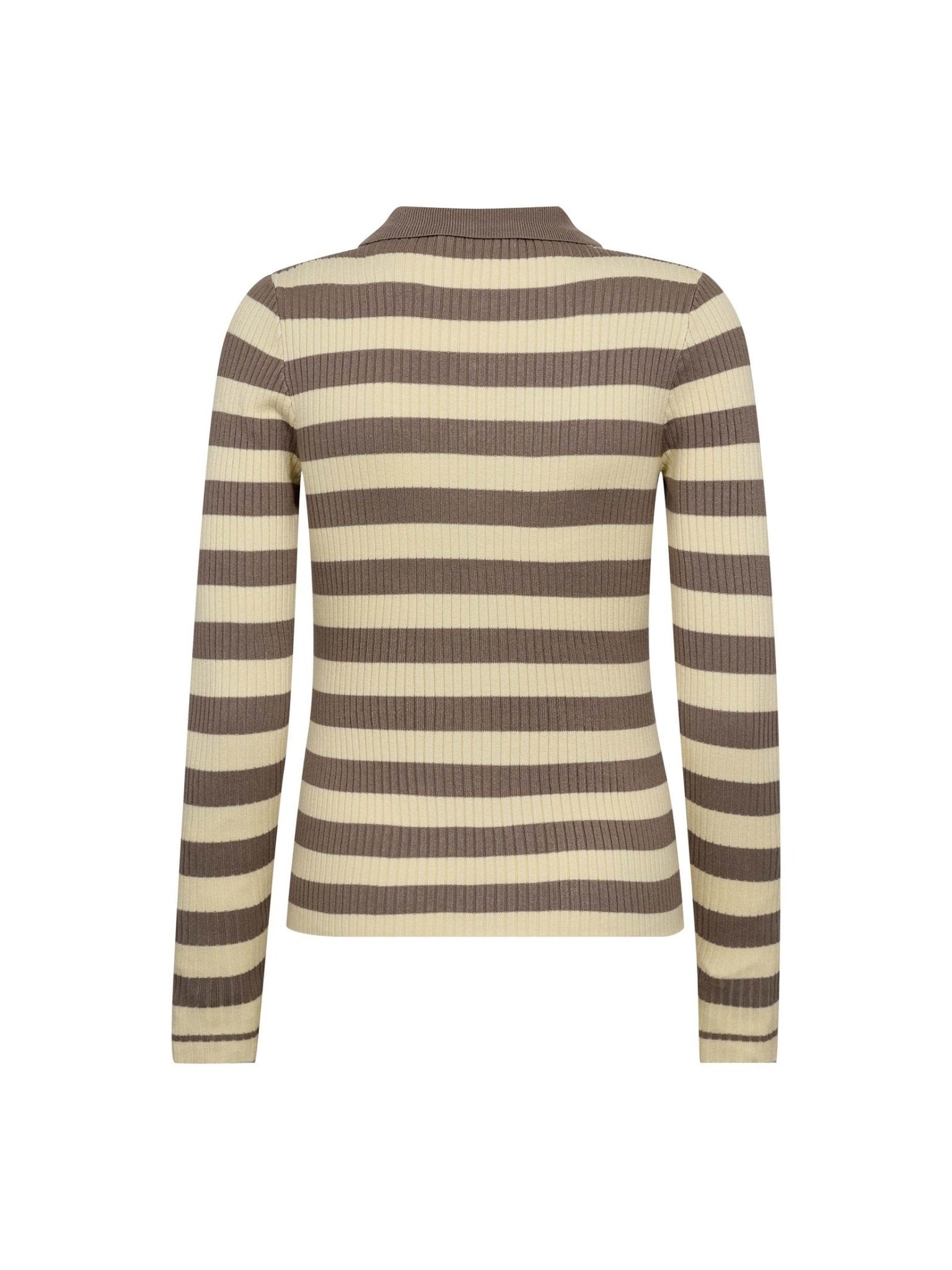 BonnyCC Stripe L/S Polo Knit - PaleYellow - Co'couture