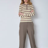 BonnyCC Stripe L/S Polo Knit - PaleYellow - Co'couture