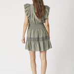 CallumCC Frill Pintuck Dress - Army - Co'couture