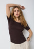 ClaireCC Rib Tee - Dark Brown