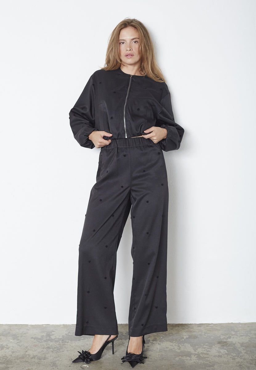 CloverCC Dot Balloon Jacket - Black - Co'couture