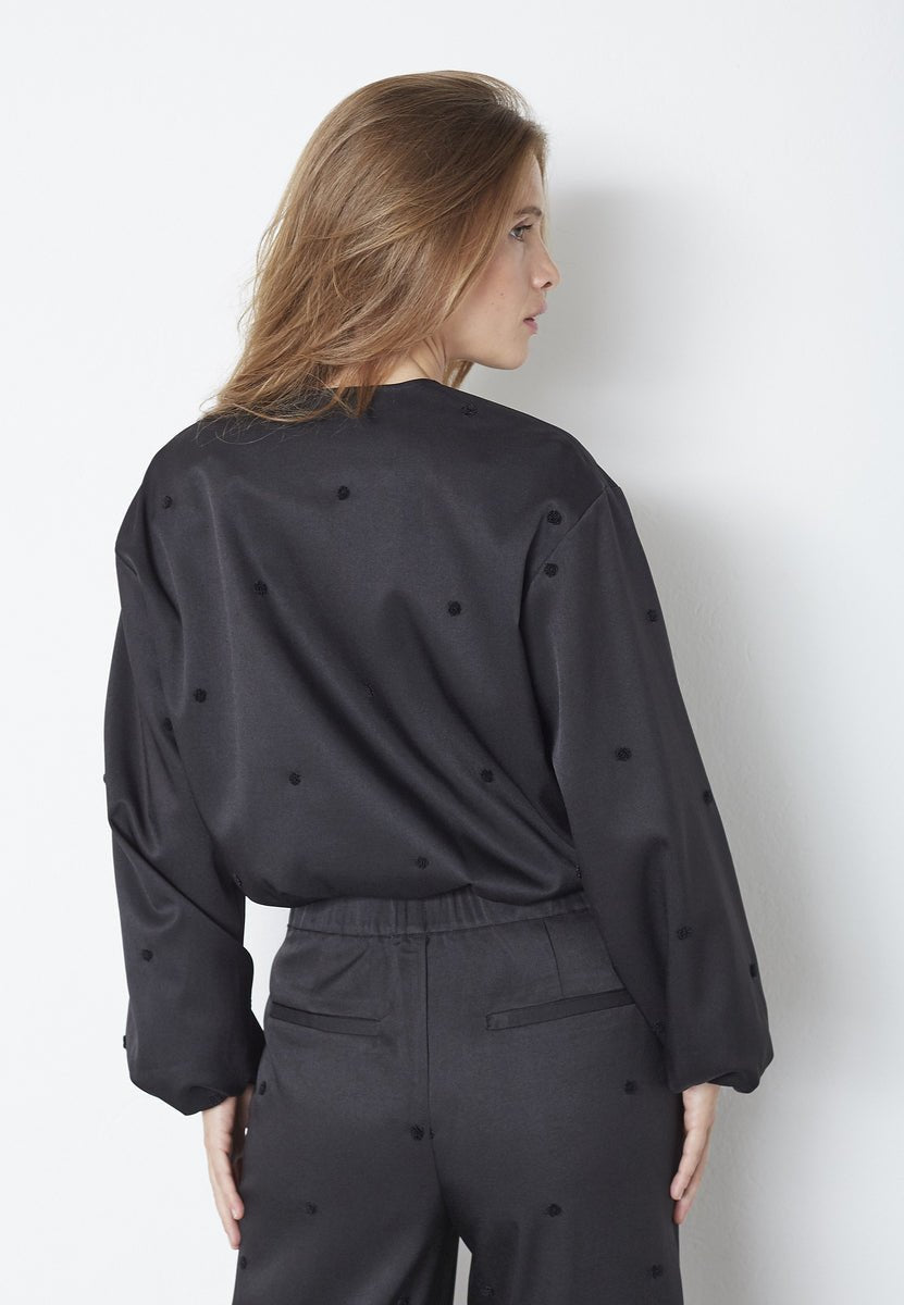 CloverCC Dot Balloon Jacket - Black - Co'couture