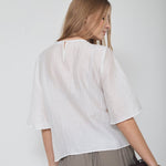 ConnyCC Drape SS Blouse - White - Co'couture