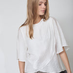 ConnyCC Drape SS Blouse - White - Co'couture