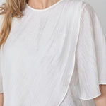 ConnyCC Drape SS Blouse - White - Co'couture