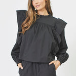 CottonCC Crisp Frill Blouse - Black - Co'couture