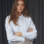 DevinCC Stripe Tie Shirt - Blue - Co'couture