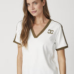 EdgeCC Stripe V - Tee - OffWhite Military Olive - Co'couture