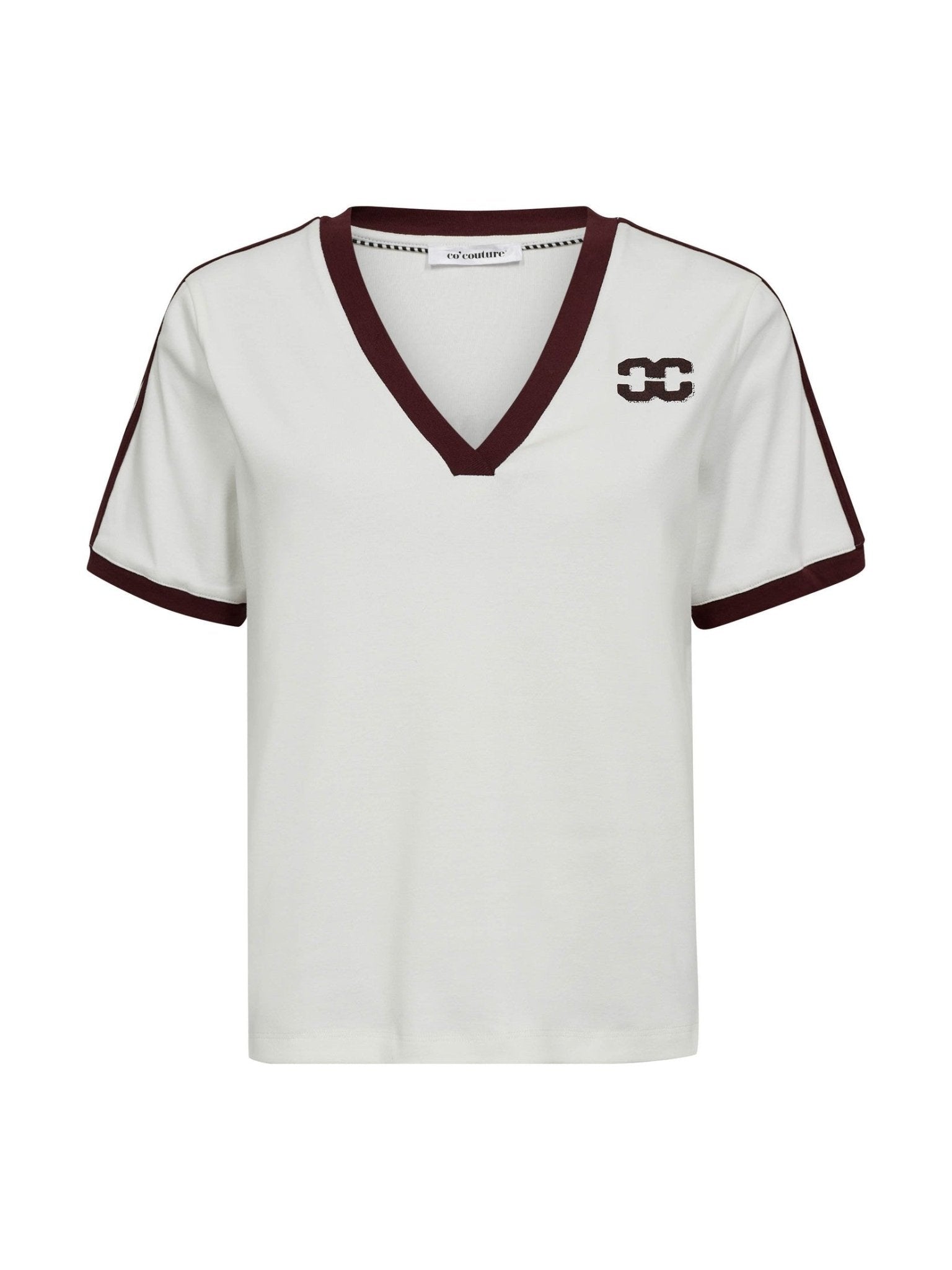 EdgeCC Stripe V - Tee - OffWhite WineRed - Co'couture