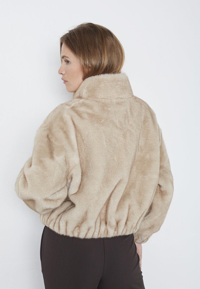 FeraCC Faux Fur Jacket - Creme - Co'couture