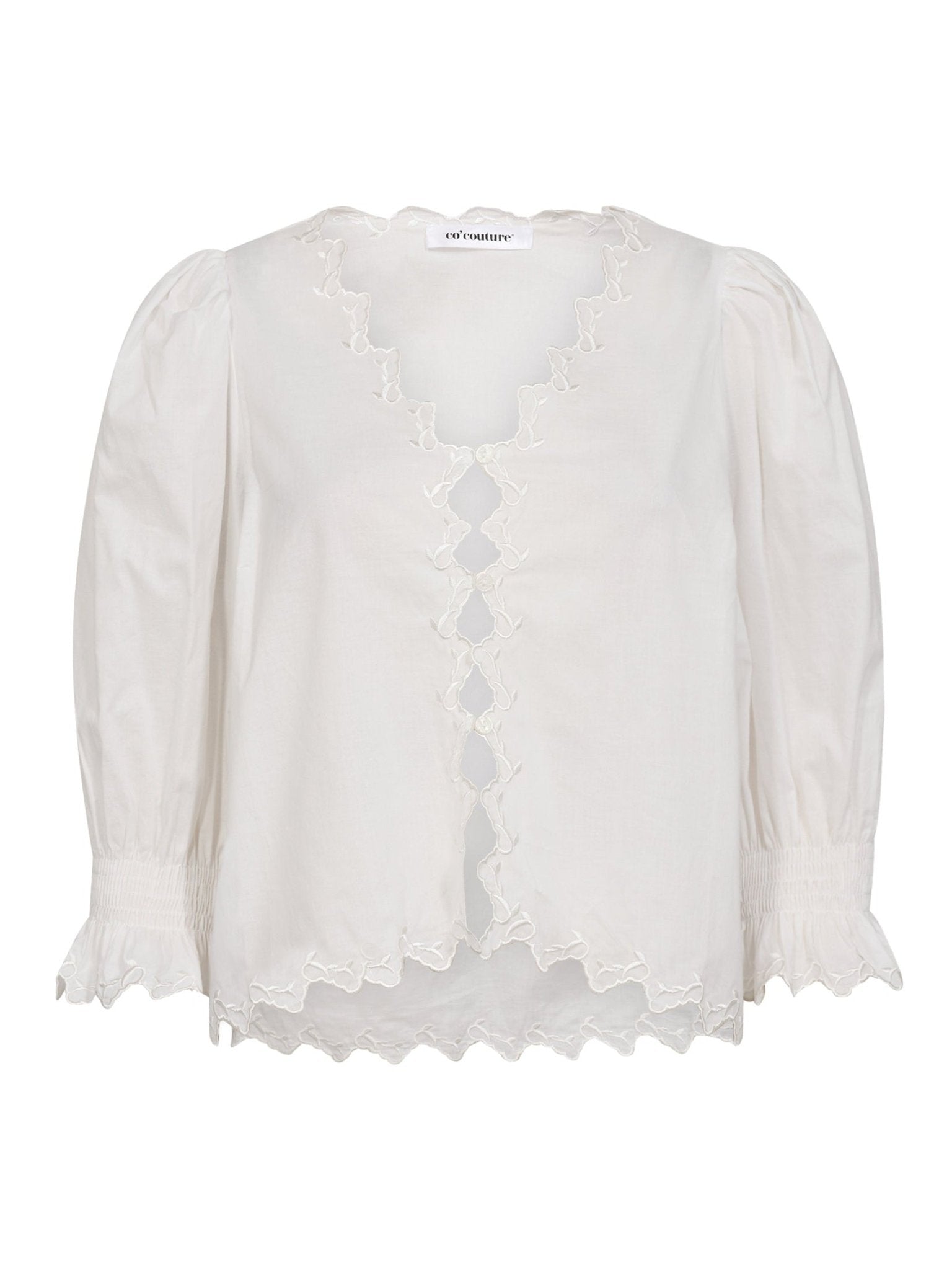 GemmaCC Embroidery SS Shirt - White - Co'couture