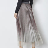 GlitterCC Plissé Skirt - Dark Brown - Co'couture