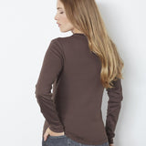 GrannyCC Embroidery LS Tee - Dark Brown - Co'couture