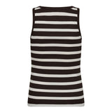 GrannyCC Rib Emb. Tank Top - OffWhite/DarkBrown - Co'couture