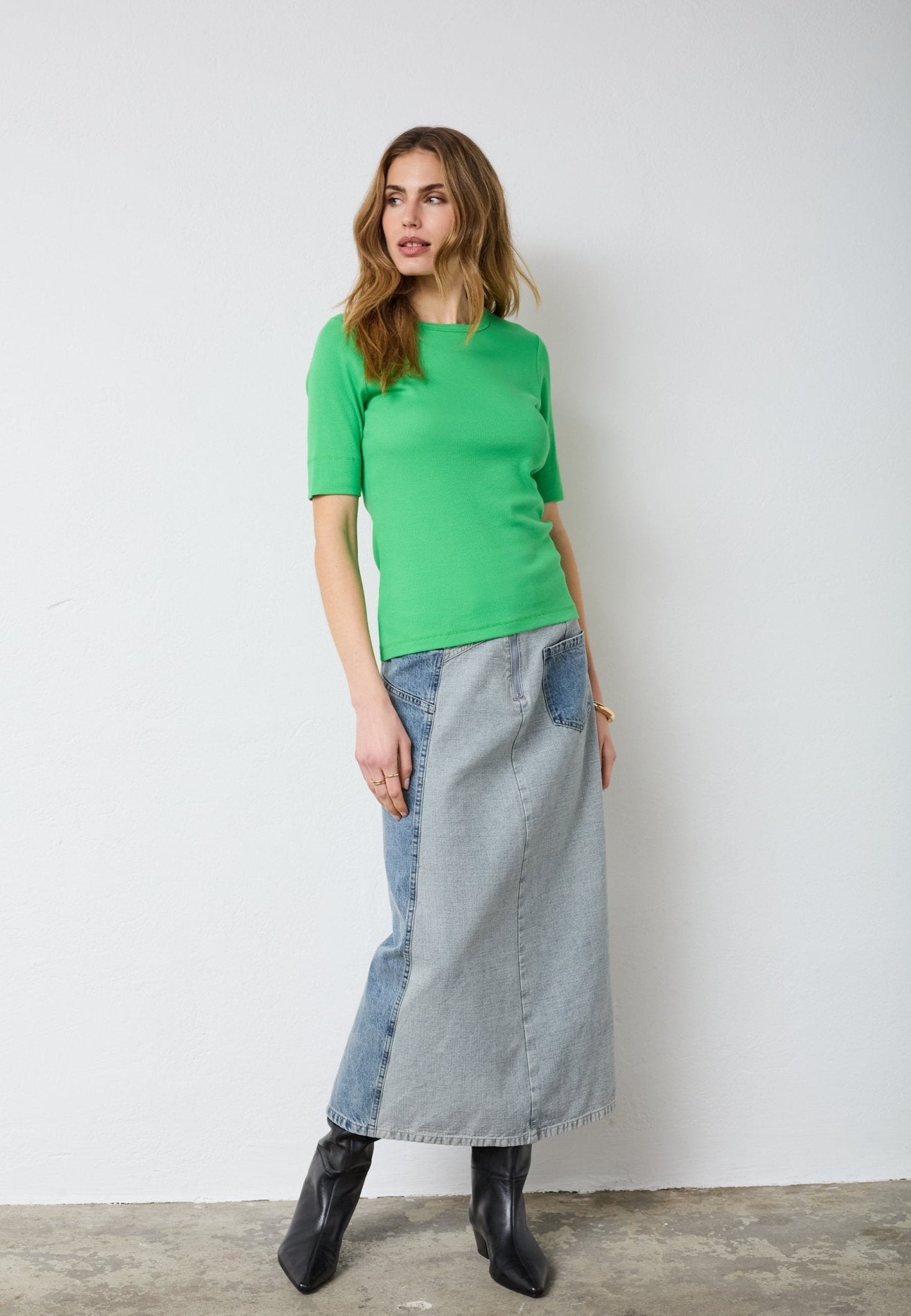 GrannyCC Rib SS O - Tee - Green - Co'couture