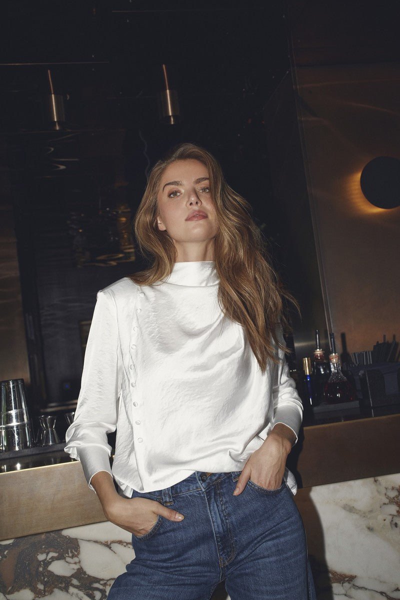 HelenCC Button Blouse - White - Co'couture