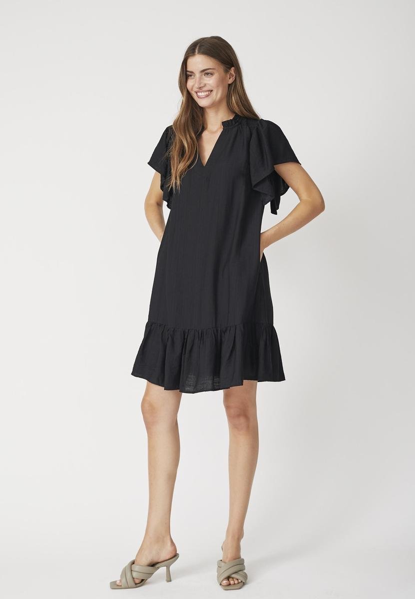 HeraCC Crop SS Frill Dress - Black - Co'couture